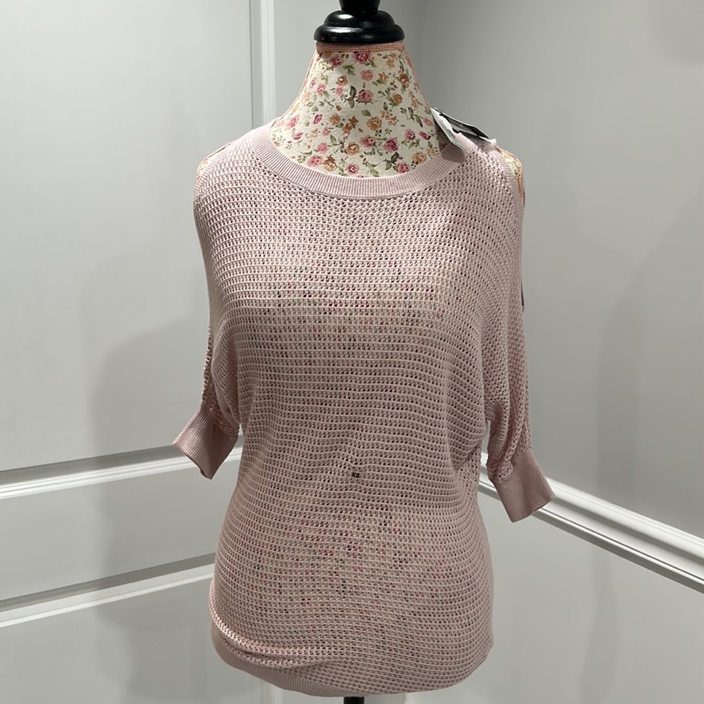 BRAND NEW EXPRESS baby pink knit top size XS